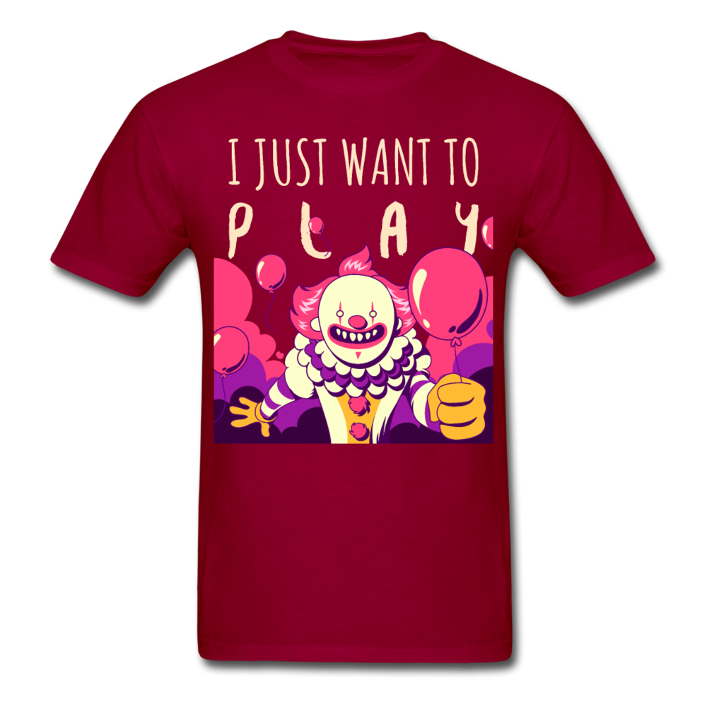 Unisex Classic Creepy Clown Halloween T-Shirt - dark red