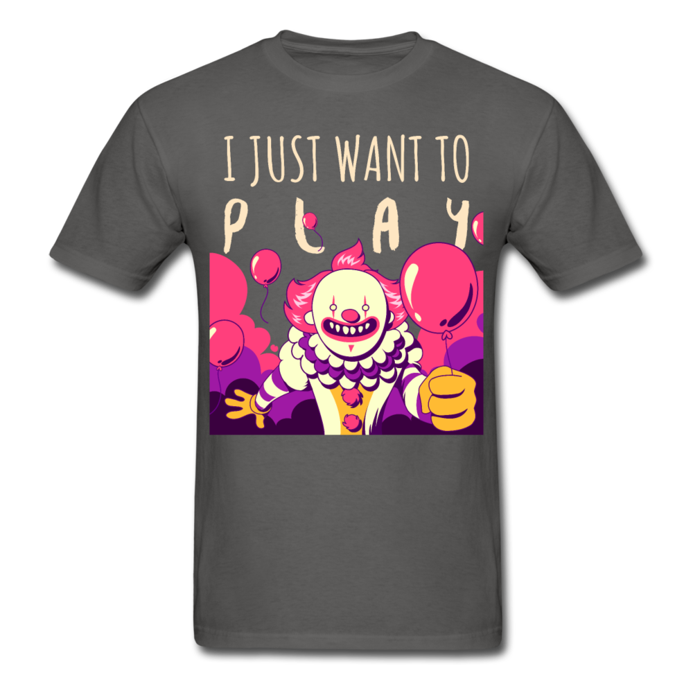 Unisex Classic Creepy Clown Halloween T-Shirt - charcoal