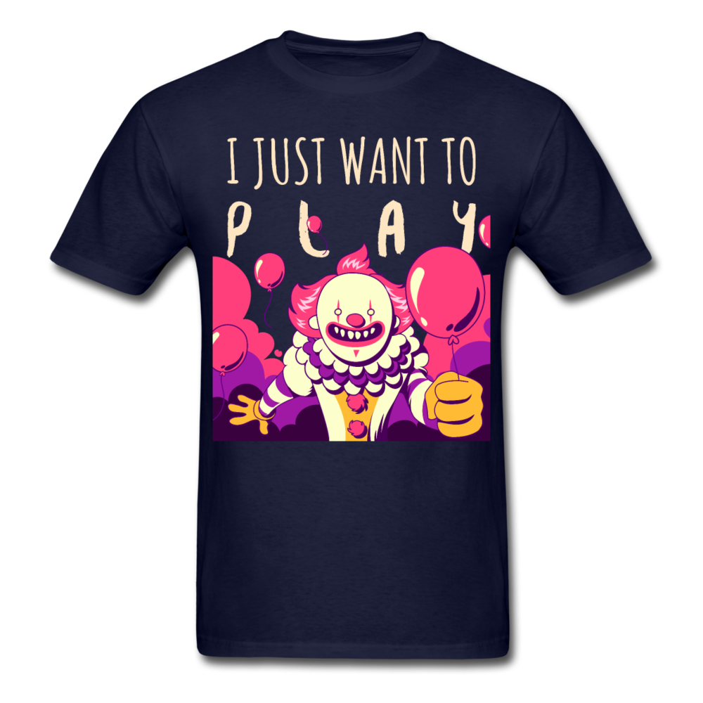 Unisex Classic Creepy Clown Halloween T-Shirt - navy