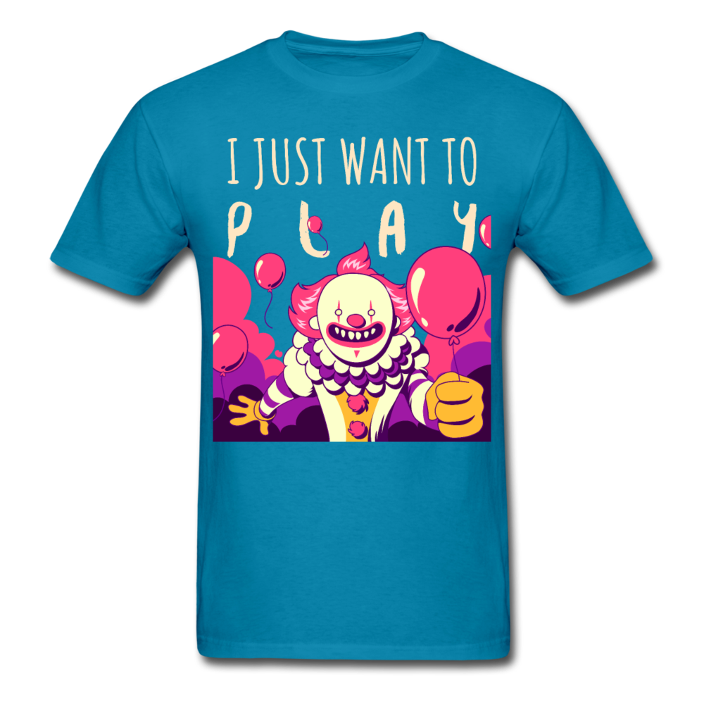 Unisex Classic Creepy Clown Halloween T-Shirt - turquoise