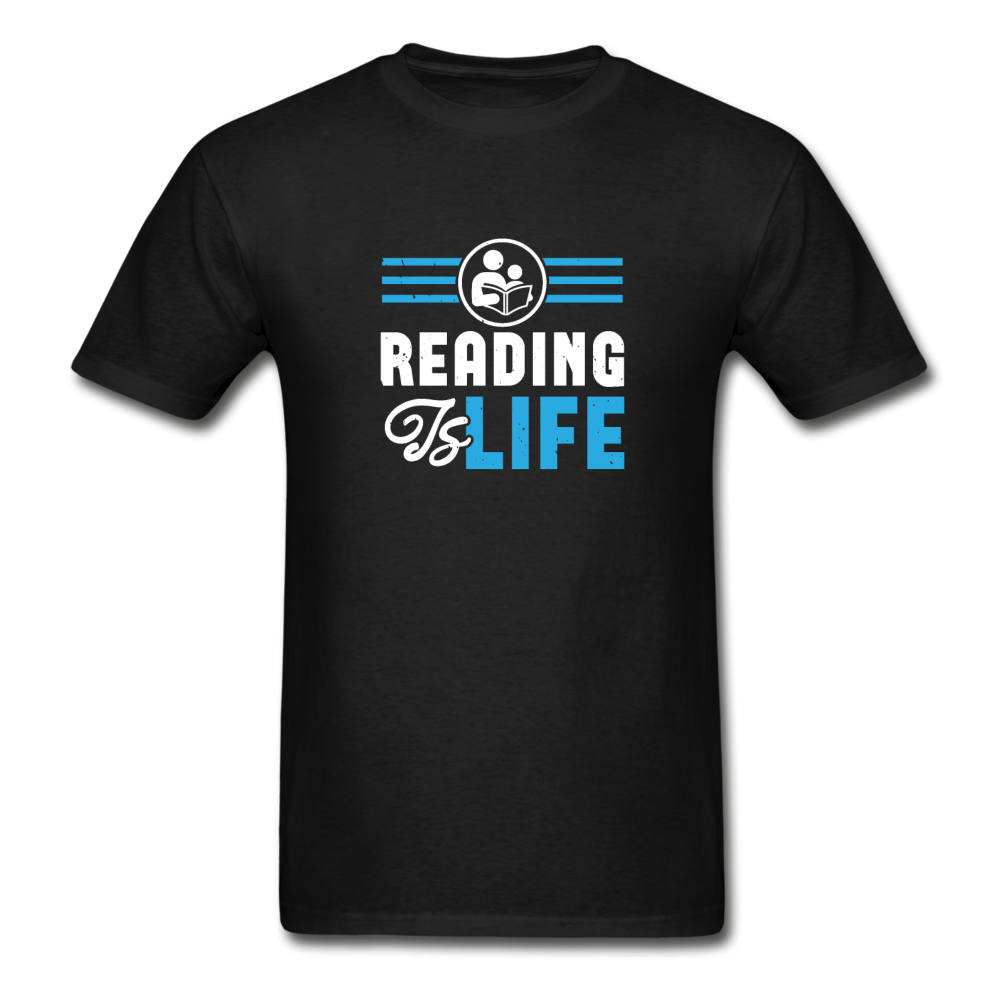 Gildan Ultra Cotton Adult Reading Is Life T-Shirt - black
