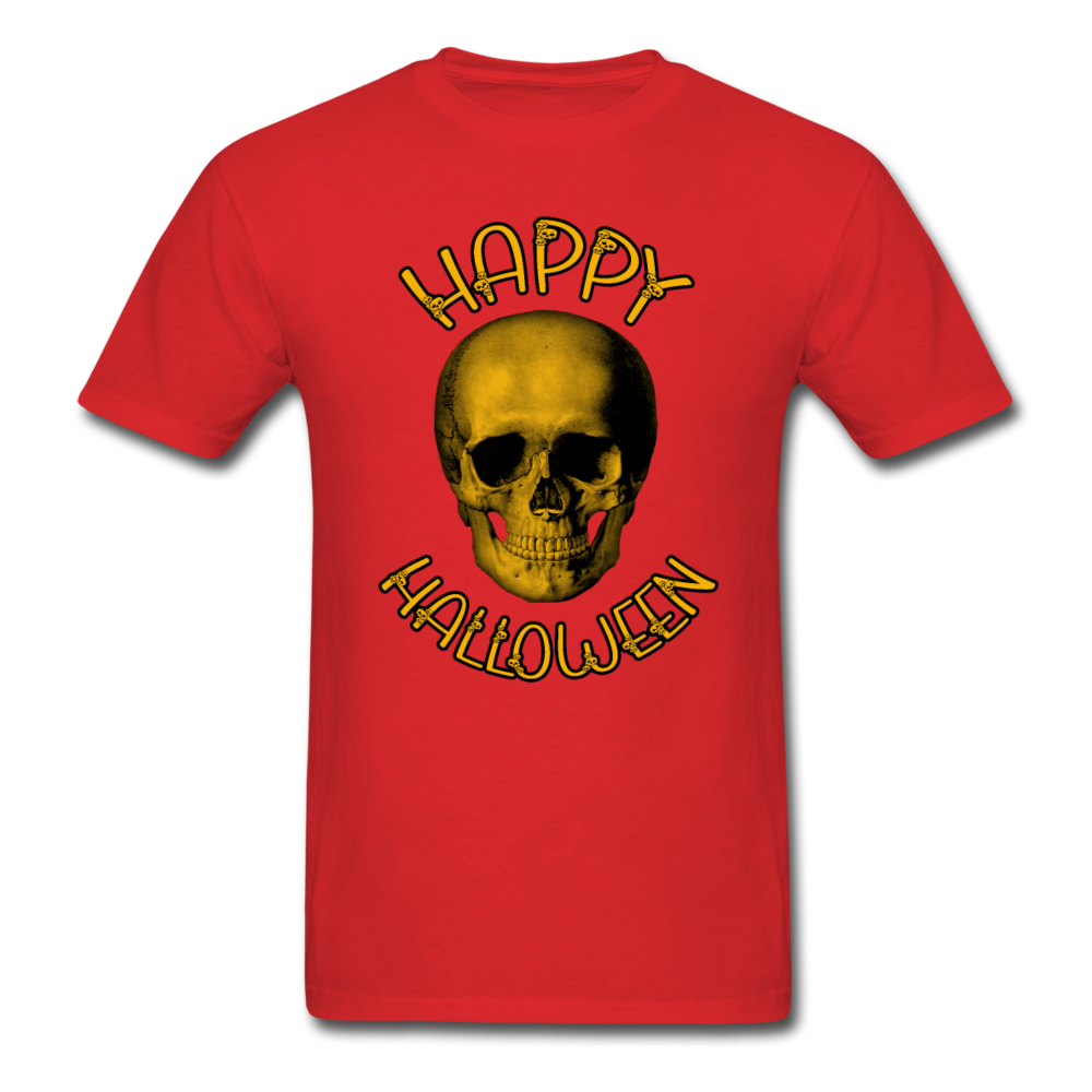 Unisex Classic Happy Halloween Skull T-Shirt - red