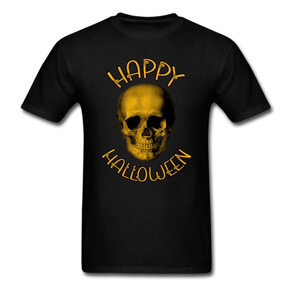 Unisex Classic Happy Halloween Skull T-Shirt - black