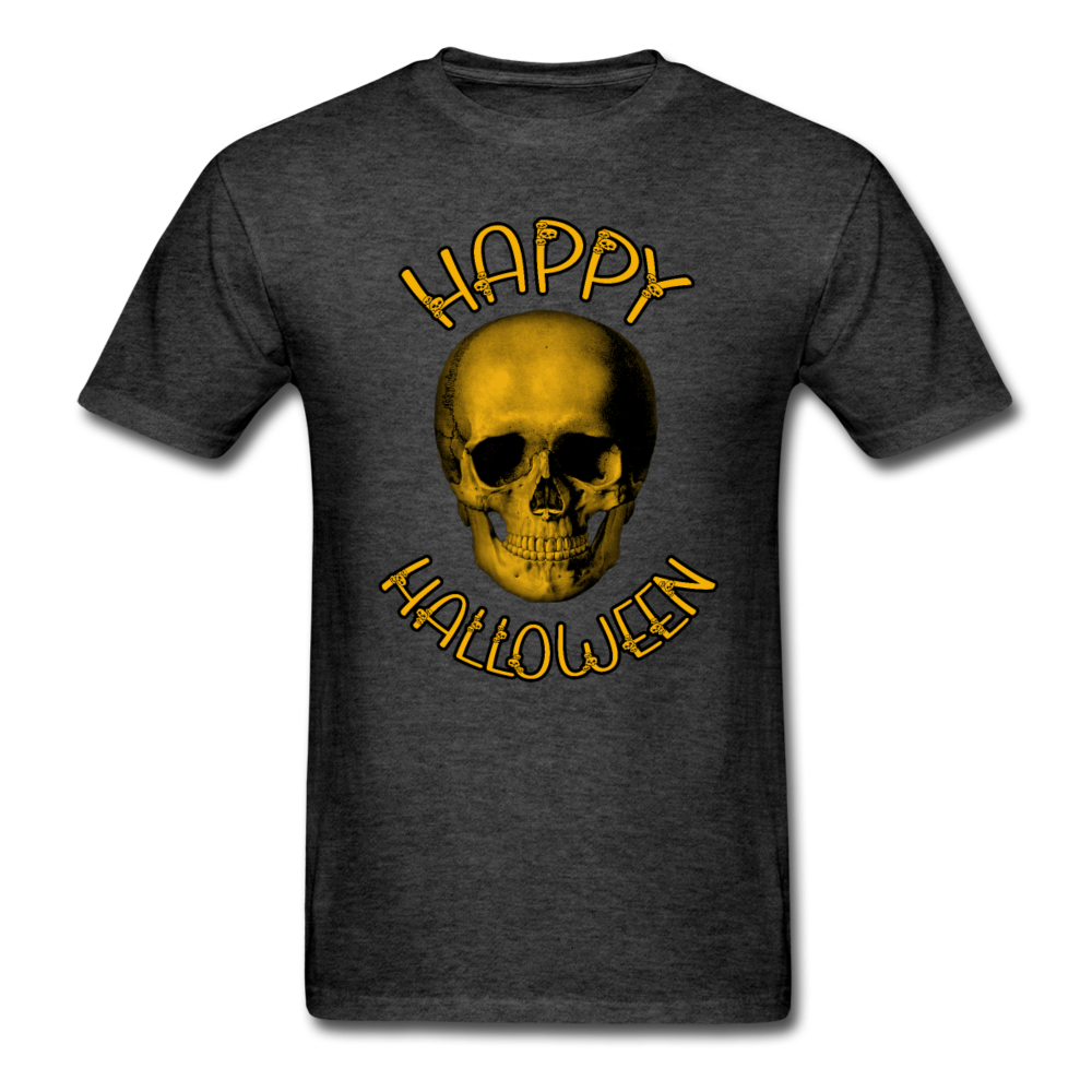 Unisex Classic Happy Halloween Skull T-Shirt - heather black