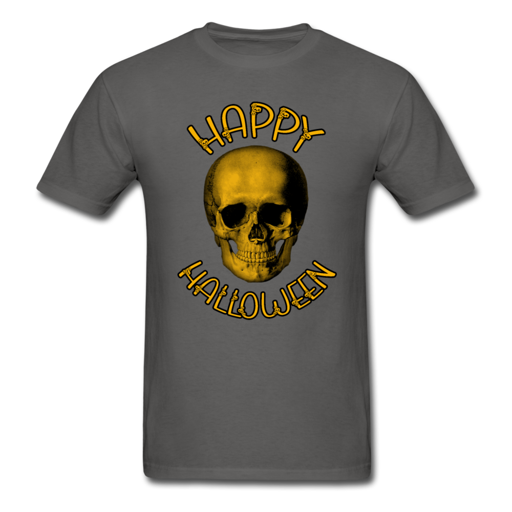 Unisex Classic Happy Halloween Skull T-Shirt - charcoal