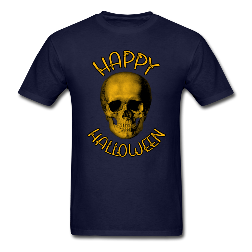 Unisex Classic Happy Halloween Skull T-Shirt - navy