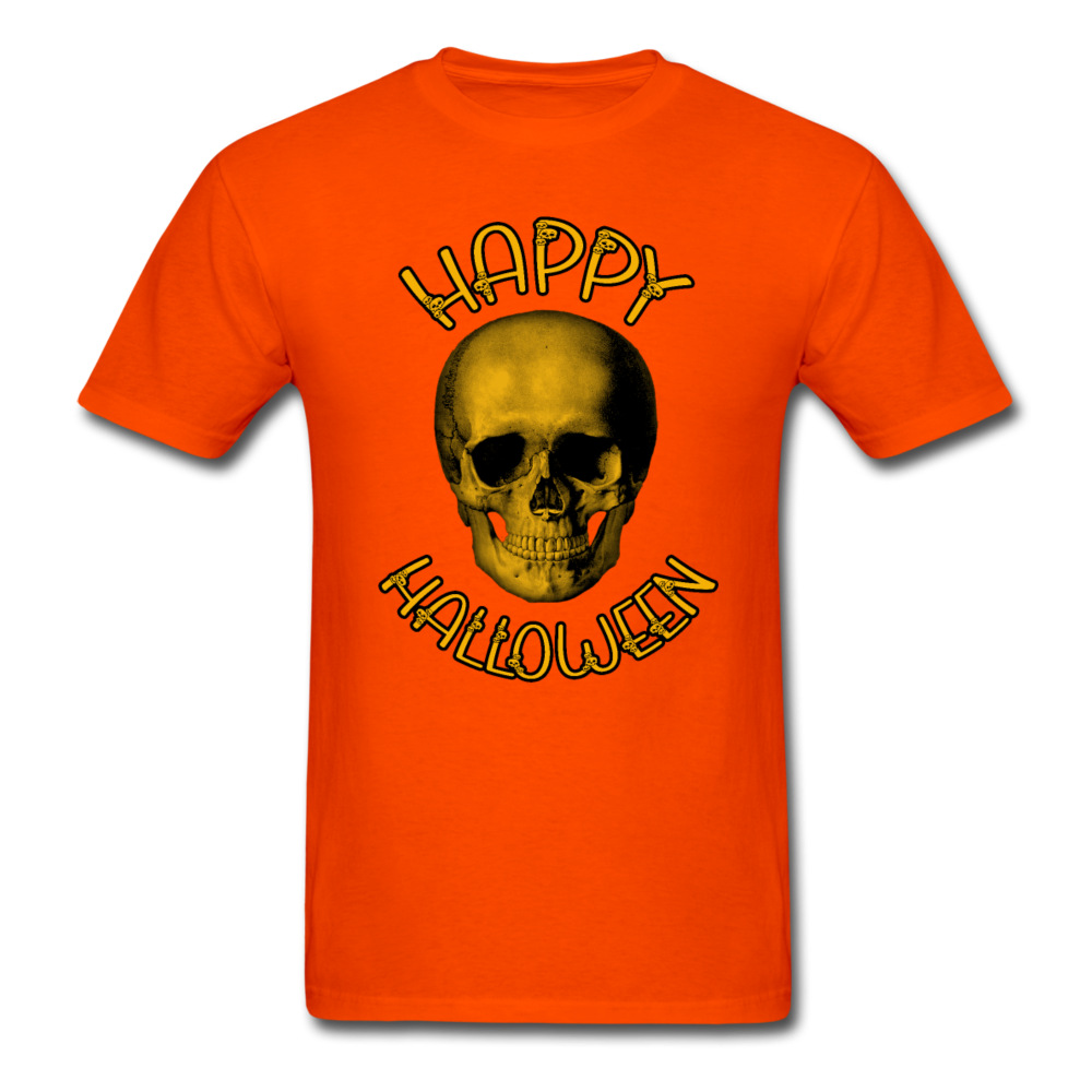 Unisex Classic Happy Halloween Skull T-Shirt - orange