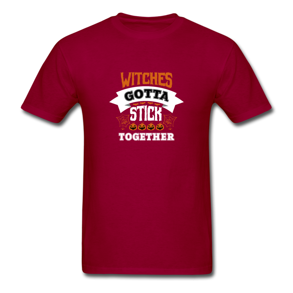 Unisex Classic Witches Gotta Stick Together T-Shirt - dark red