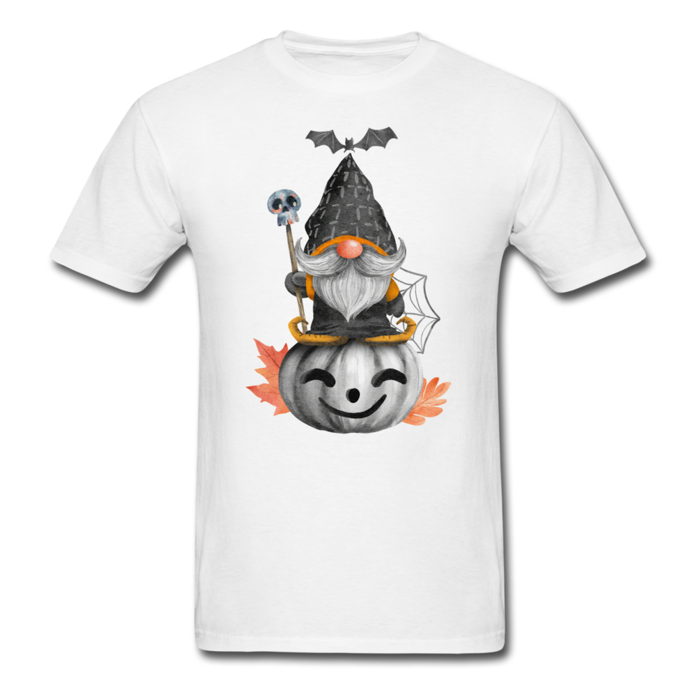 Unisex Classic Gnome on Jack-O-Lantern T-Shirt - white