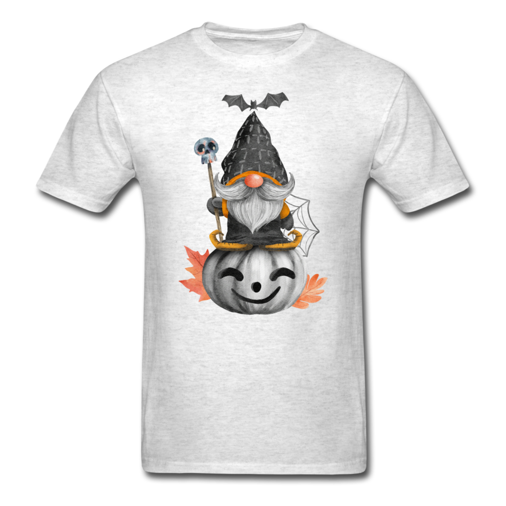 Unisex Classic Gnome on Jack-O-Lantern T-Shirt - light heather gray