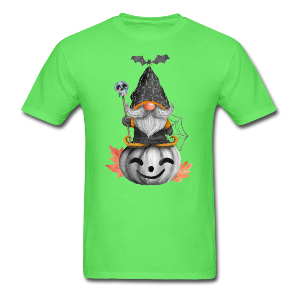 Unisex Classic Gnome on Jack-O-Lantern T-Shirt - kiwi