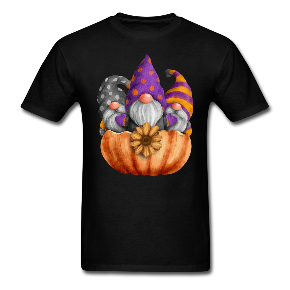 Unisex Classic Three Gnomes in Pumpkin T-Shirt - black