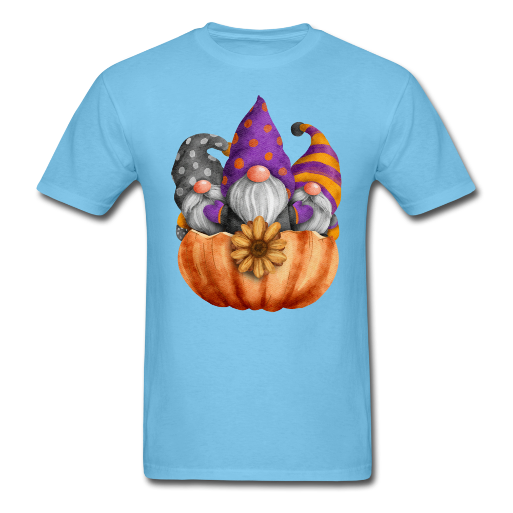 Unisex Classic Three Gnomes in Pumpkin T-Shirt - aquatic blue
