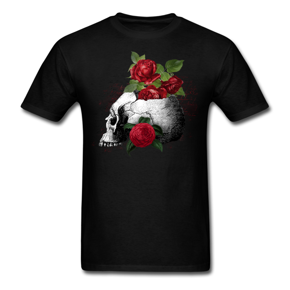 Unisex Classic Skull Roses T-Shirt - black