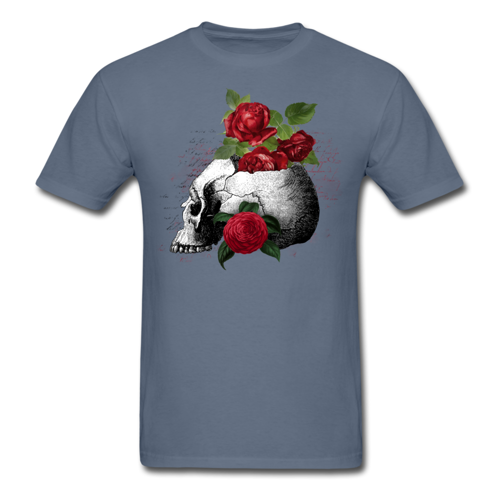Unisex Classic Skull Roses T-Shirt - denim