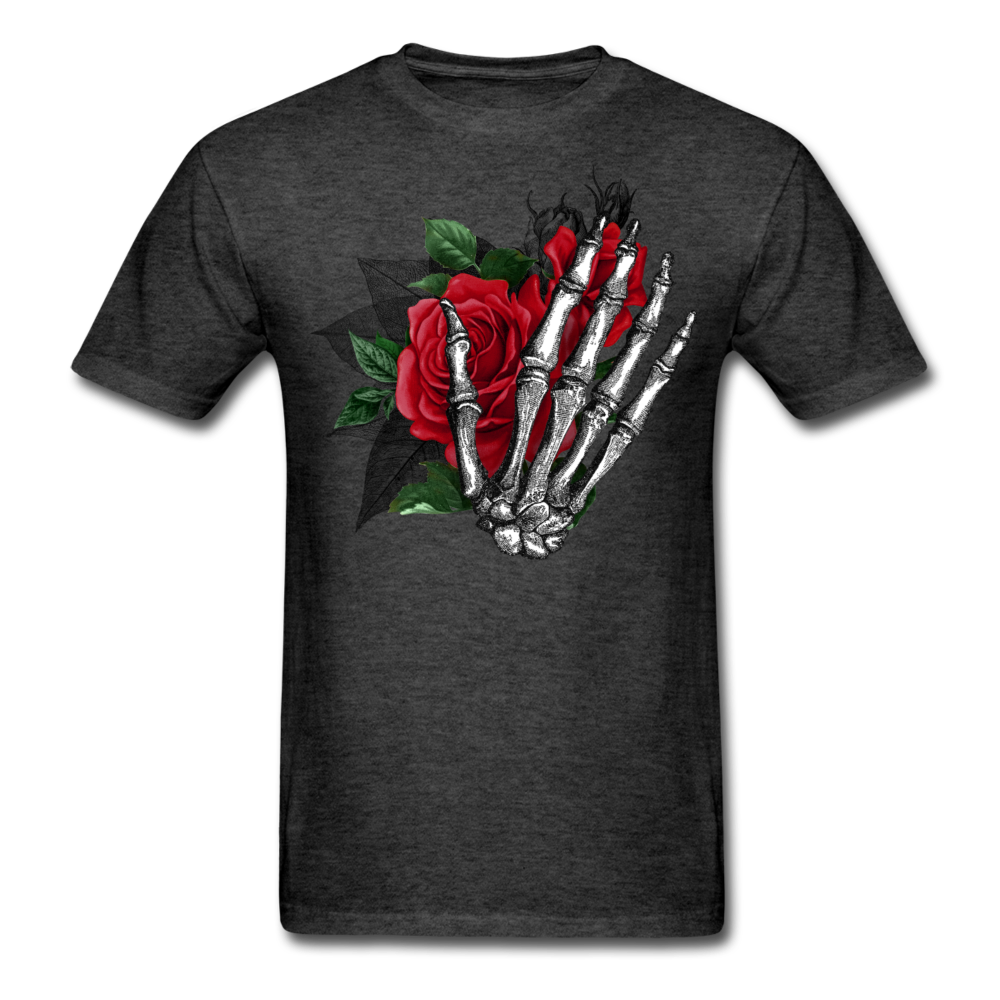 Unisex Classic Skeletal Hand & Roses T-Shirt - heather black