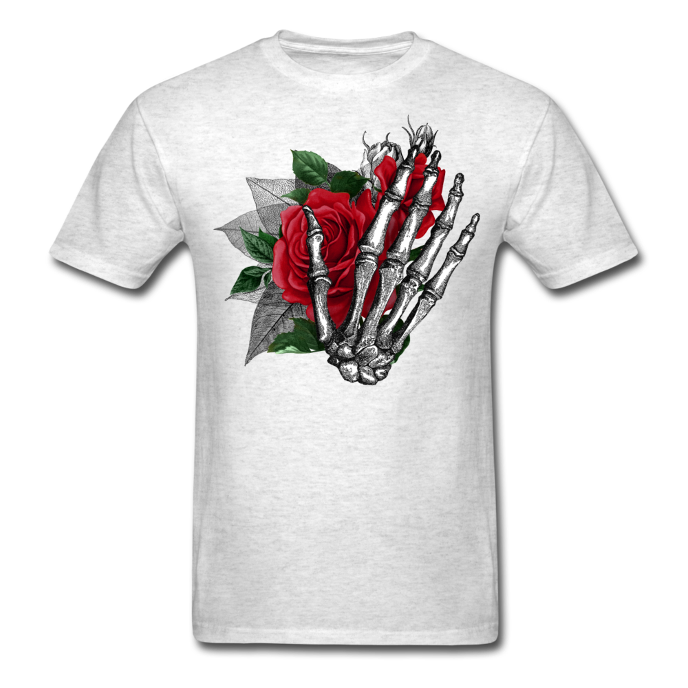 Unisex Classic Skeletal Hand & Roses T-Shirt - light heather gray