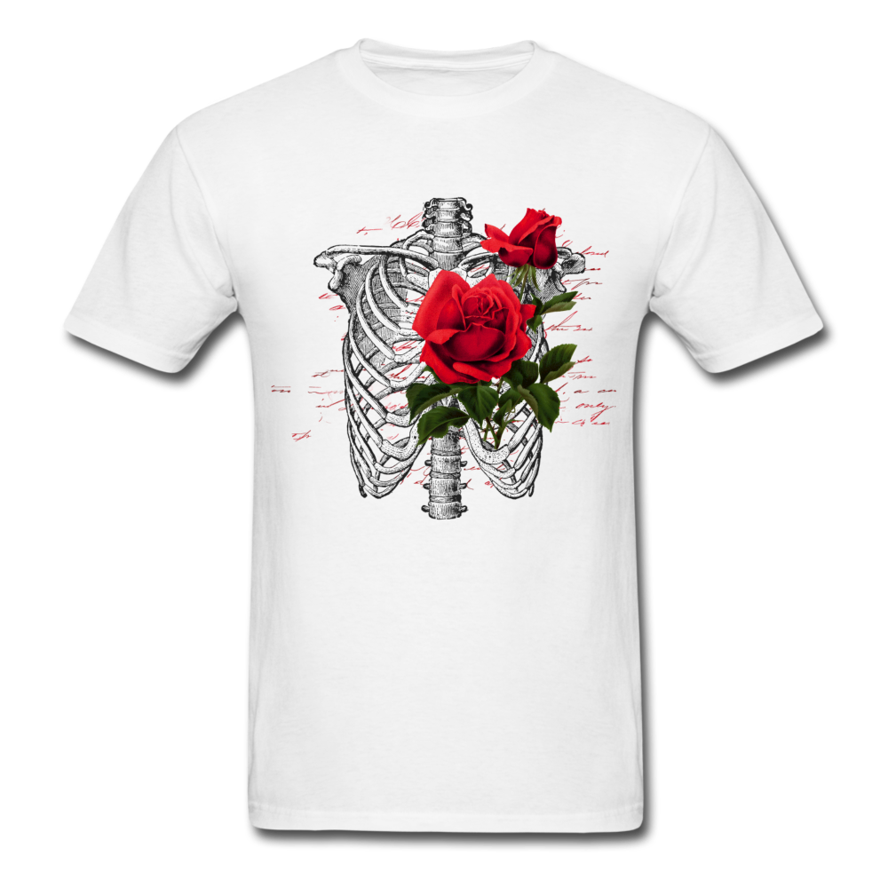 Unisex Classic Rose Heart T-Shirt - white