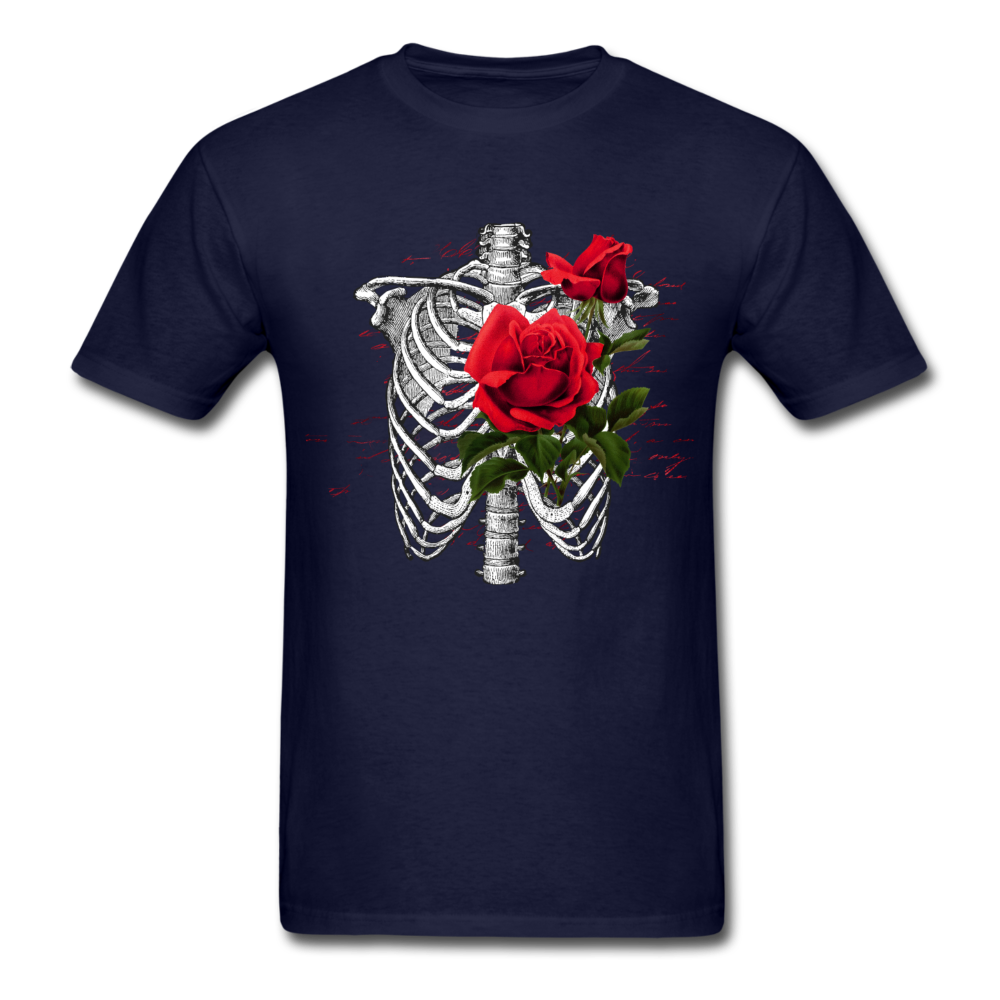 Unisex Classic Rose Heart T-Shirt - navy