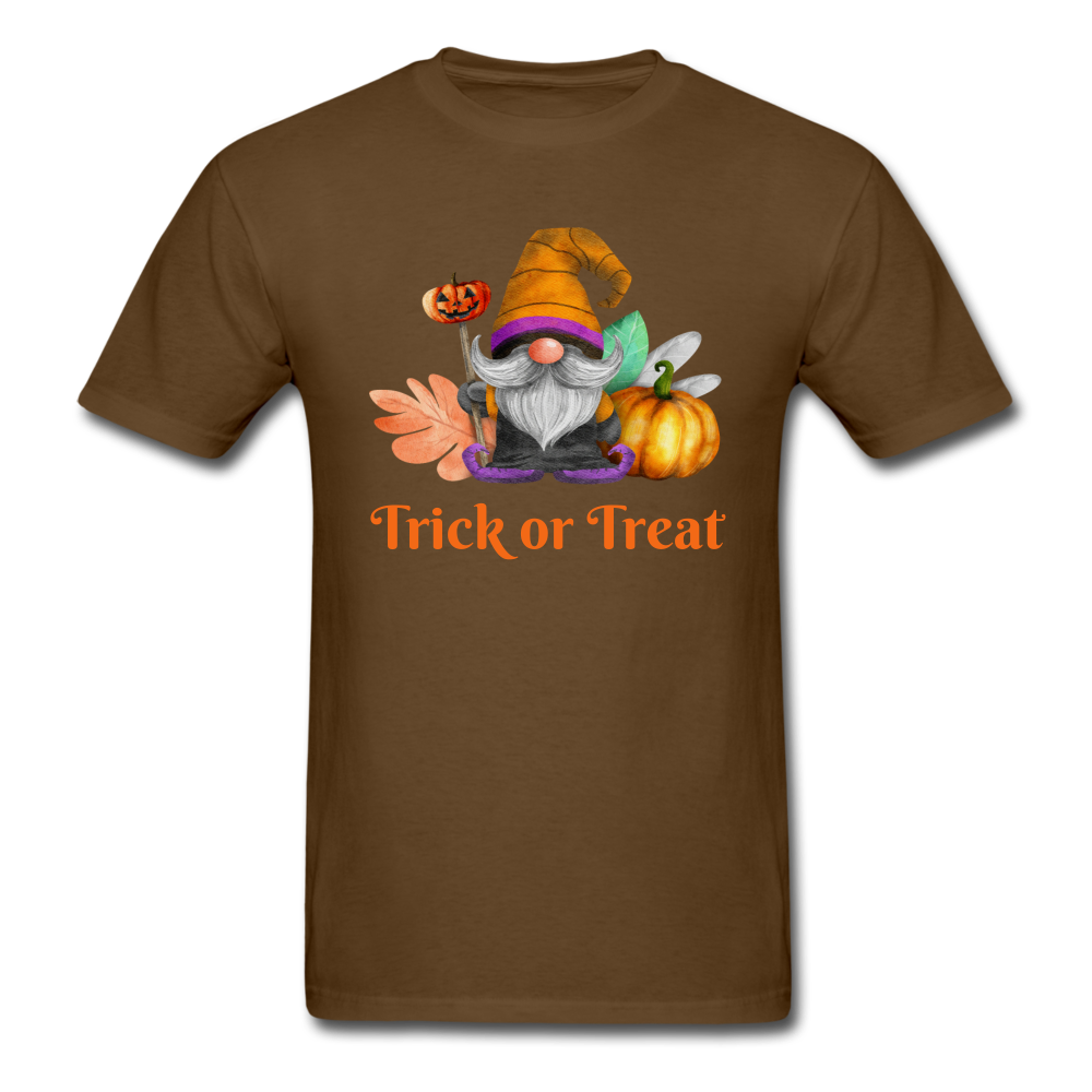 Unisex Classic Gnome Trick or Treat T-Shirt - brown