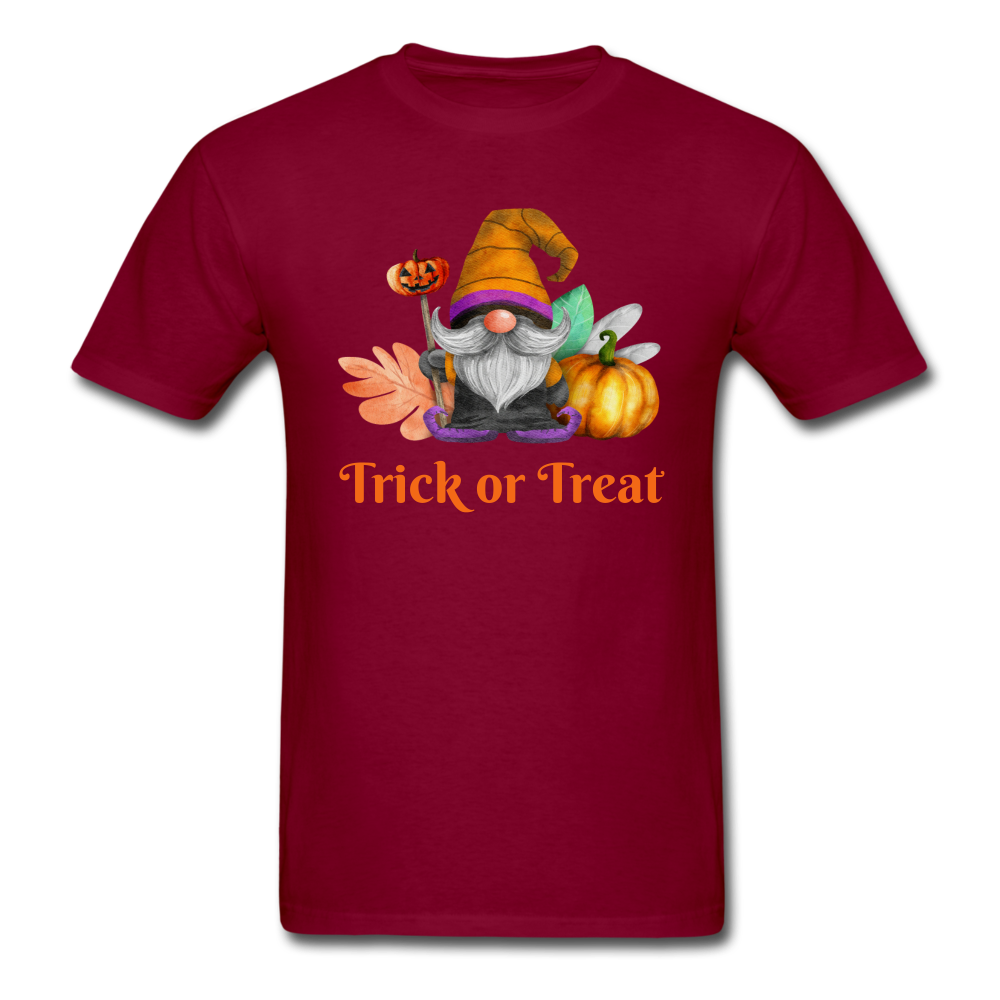 Unisex Classic Gnome Trick or Treat T-Shirt - burgundy