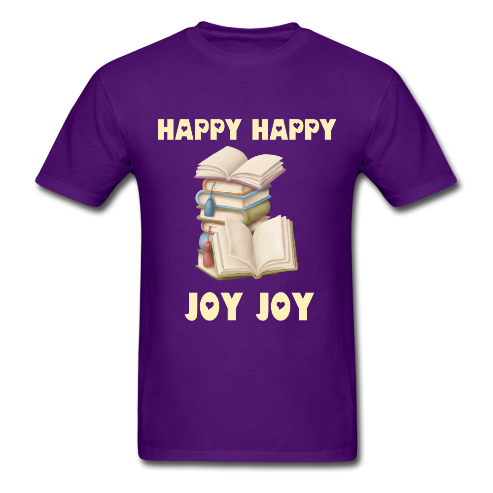 Unisex Classic Happy Happy Joy Joy Books T-Shirt - purple