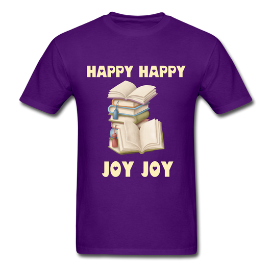 Unisex Classic Happy Happy Joy Joy Books T-Shirt - purple