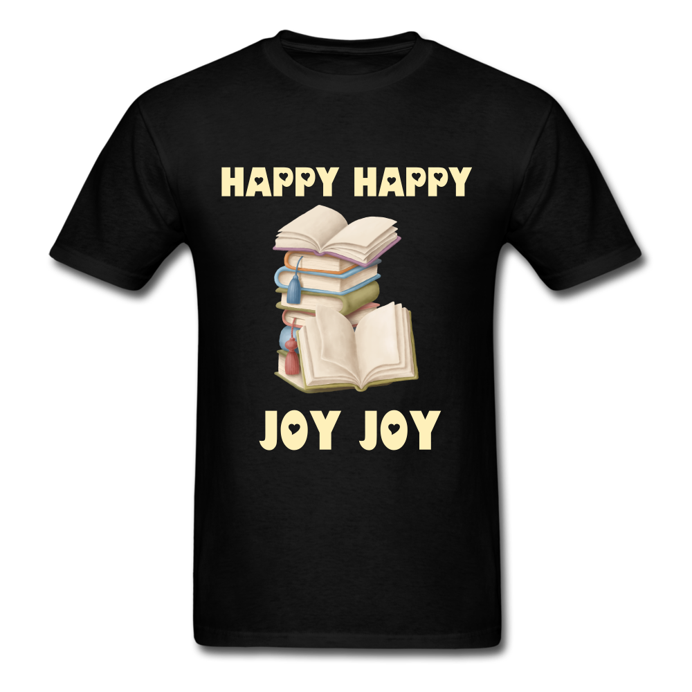 Unisex Classic Happy Happy Joy Joy Books T-Shirt - black