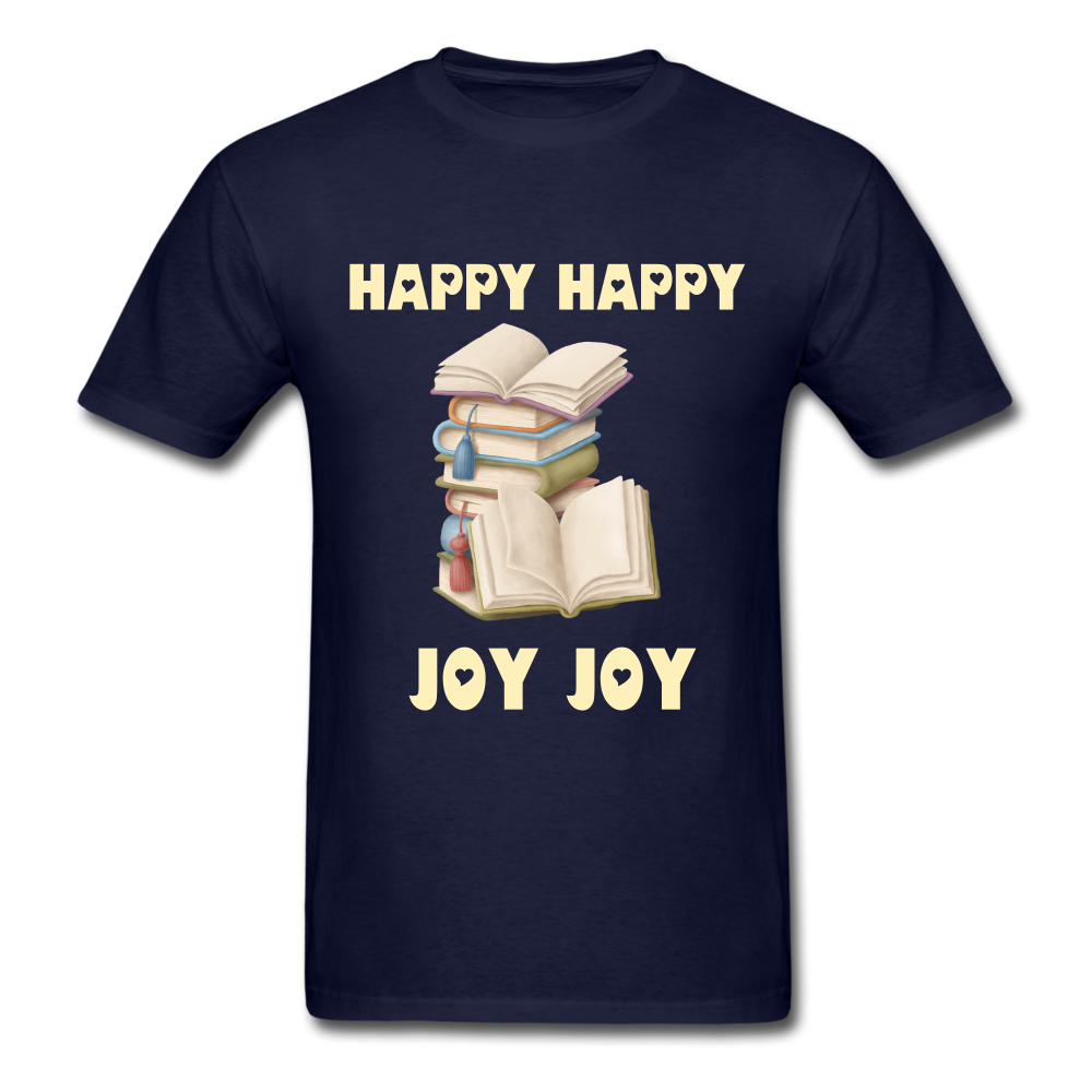 Unisex Classic Happy Happy Joy Joy Books T-Shirt - navy