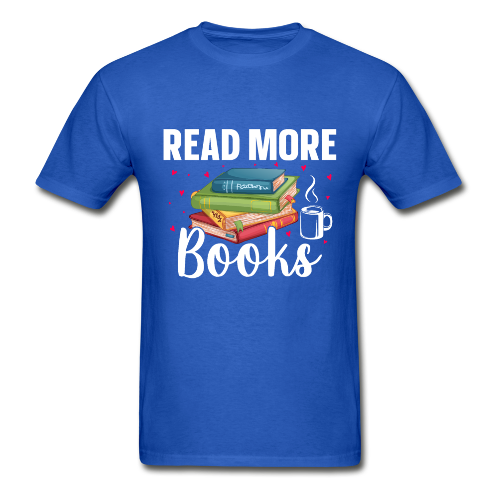 Gildan Ultra Cotton Adult Read More Books T-Shirt - royal blue