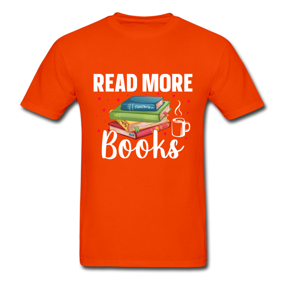 Gildan Ultra Cotton Adult Read More Books T-Shirt - orange