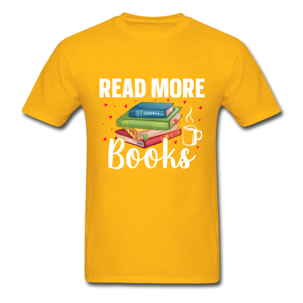 Gildan Ultra Cotton Adult Read More Books T-Shirt - gold