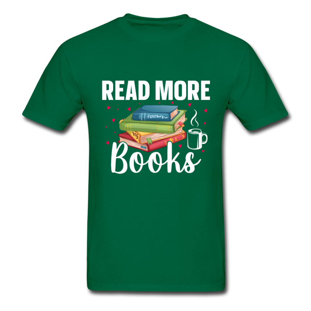Gildan Ultra Cotton Adult Read More Books T-Shirt - bottlegreen