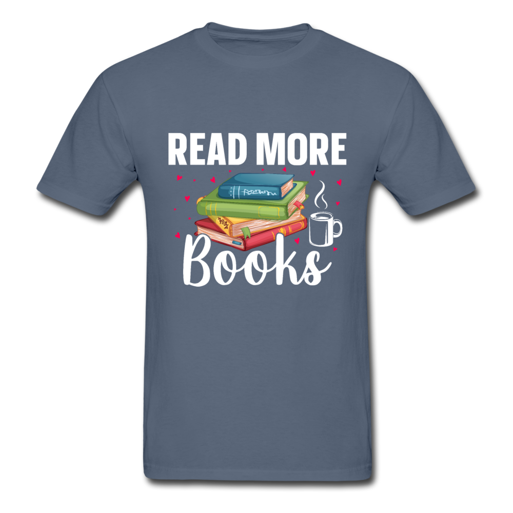 Gildan Ultra Cotton Adult Read More Books T-Shirt - denim