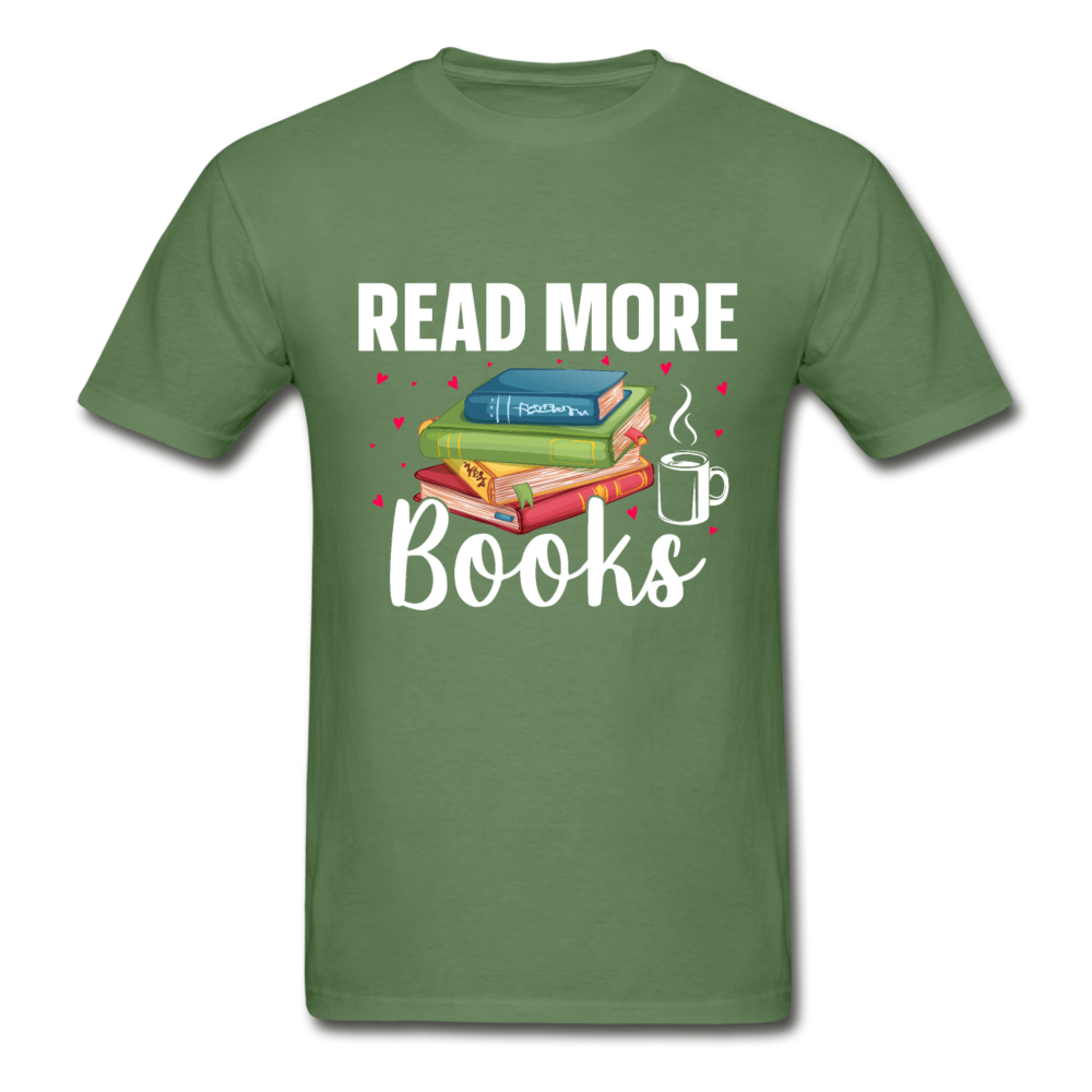 Gildan Ultra Cotton Adult Read More Books T-Shirt - military green