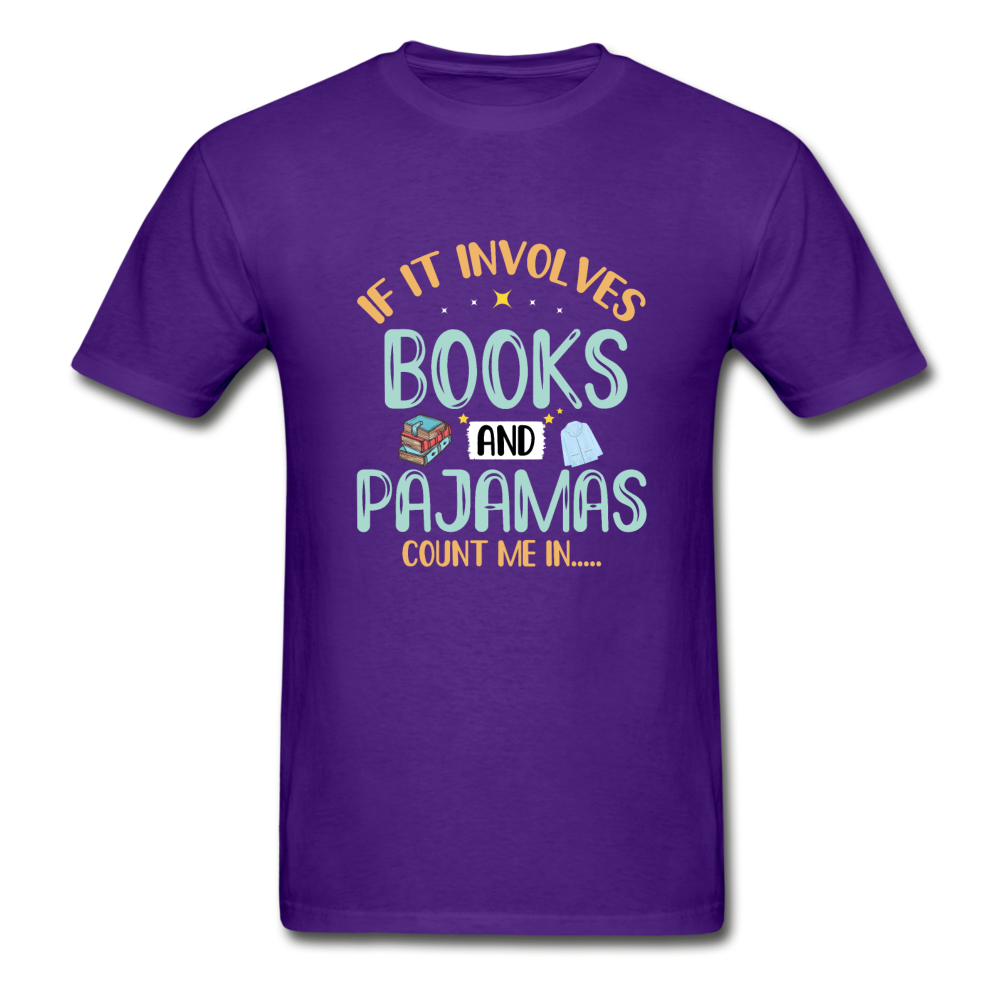Gildan Ultra Cotton Adult Books and Pajamas T-Shirt - purple