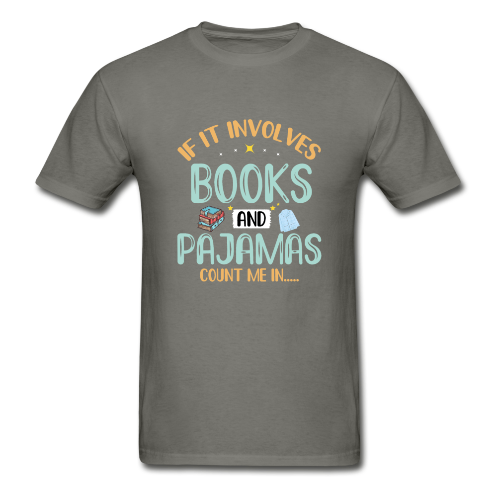 Gildan Ultra Cotton Adult Books and Pajamas T-Shirt - charcoal
