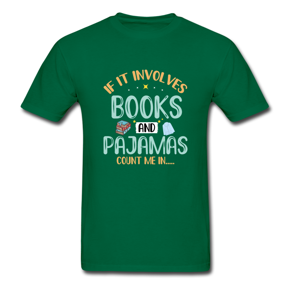 Gildan Ultra Cotton Adult Books and Pajamas T-Shirt - bottlegreen