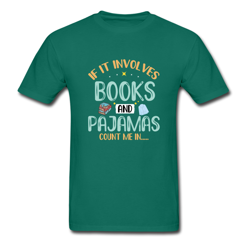 Gildan Ultra Cotton Adult Books and Pajamas T-Shirt - petrol