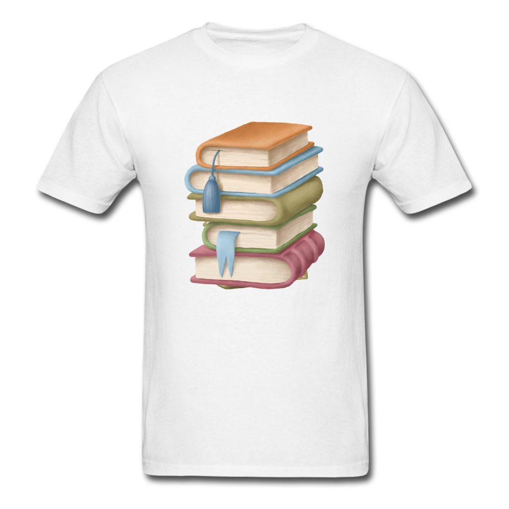 Unisex Classic Book Stack T-Shirt - white