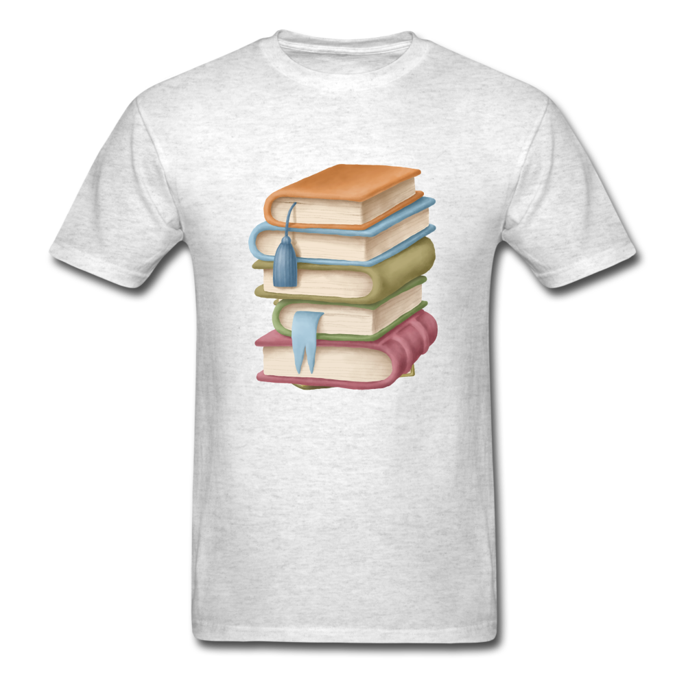 Unisex Classic Book Stack T-Shirt - light heather gray