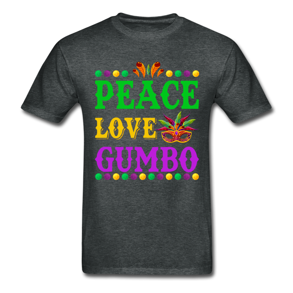 Gildan Ultra Cotton Adult Peace Love Gumbo T-Shirt - deep heather