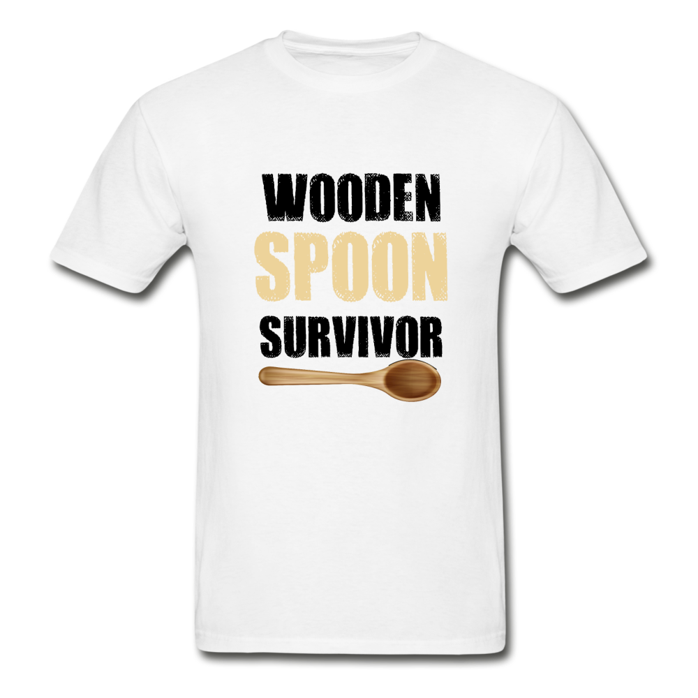 Gildan Ultra Cotton Adult Wooden Spoon Survivor T-Shirt - white