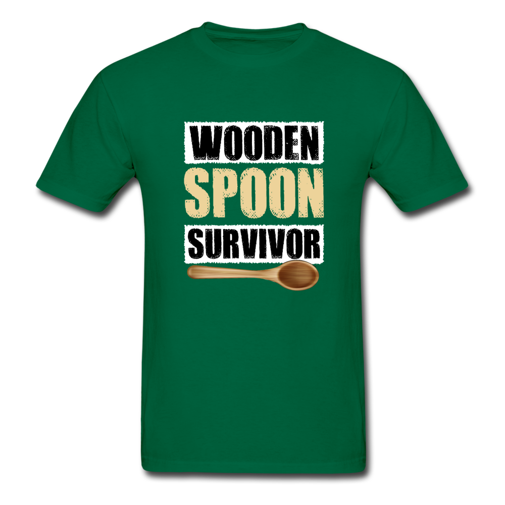 Gildan Ultra Cotton Adult Wooden Spoon Survivor T-Shirt - bottlegreen