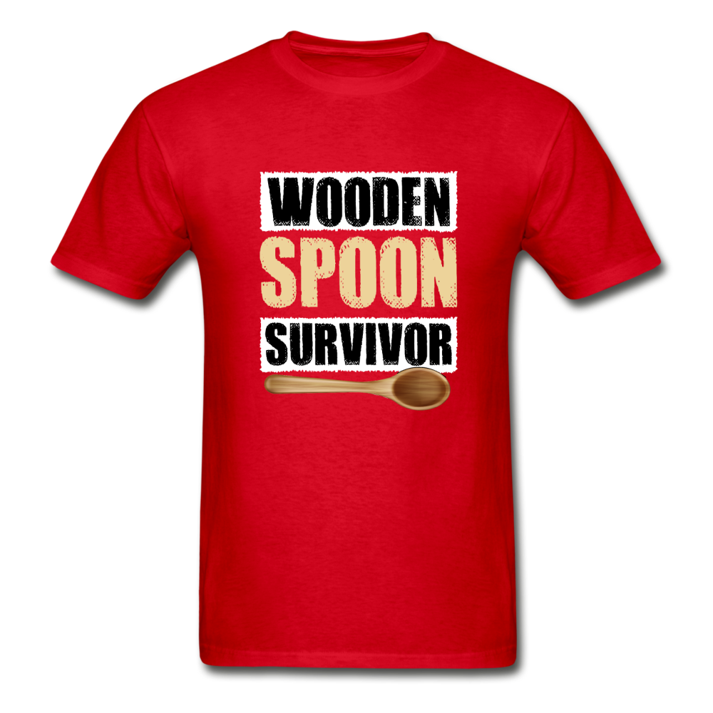 Gildan Ultra Cotton Adult Wooden Spoon Survivor T-Shirt - red