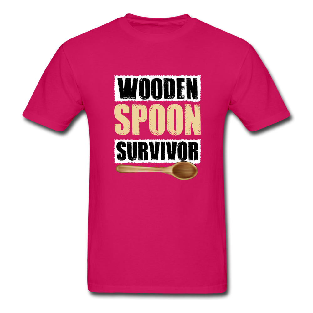 Gildan Ultra Cotton Adult Wooden Spoon Survivor T-Shirt - fuchsia