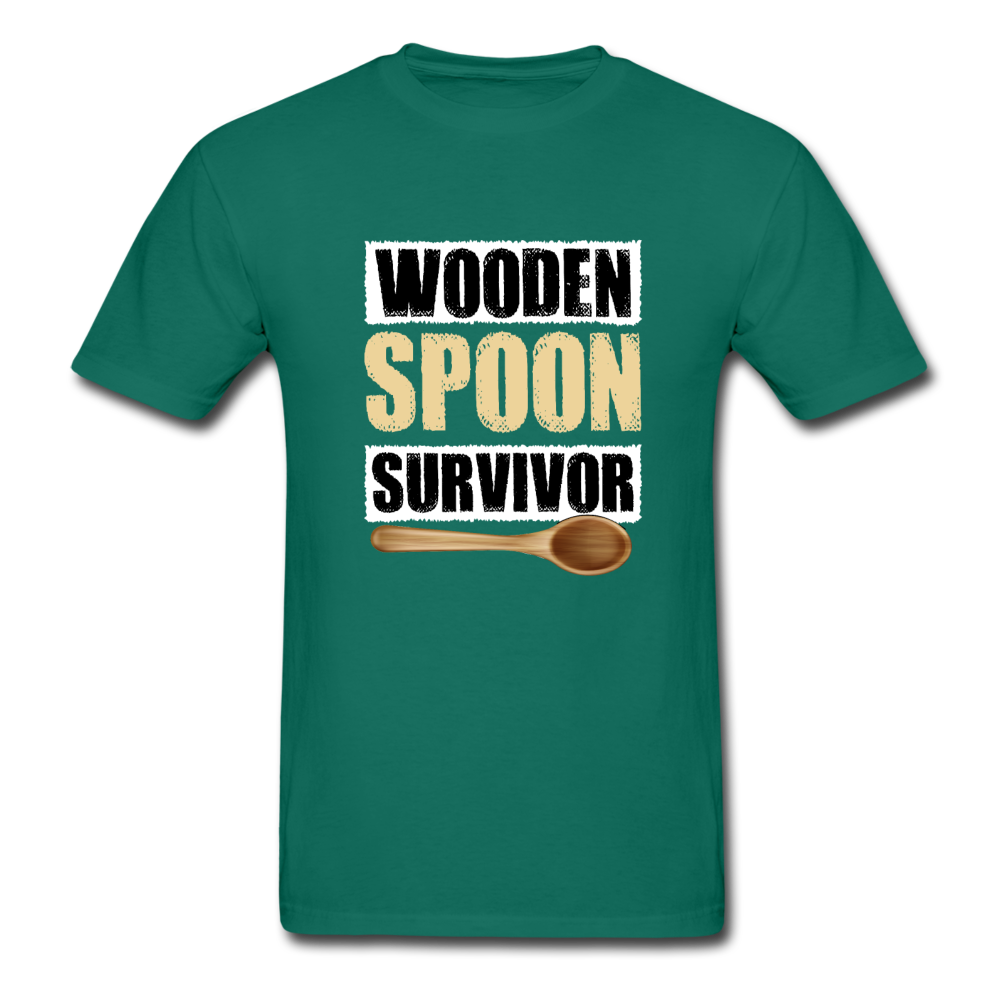 Gildan Ultra Cotton Adult Wooden Spoon Survivor T-Shirt - petrol