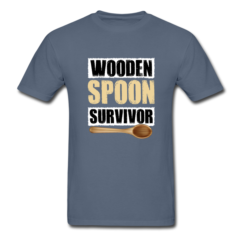 Gildan Ultra Cotton Adult Wooden Spoon Survivor T-Shirt - denim
