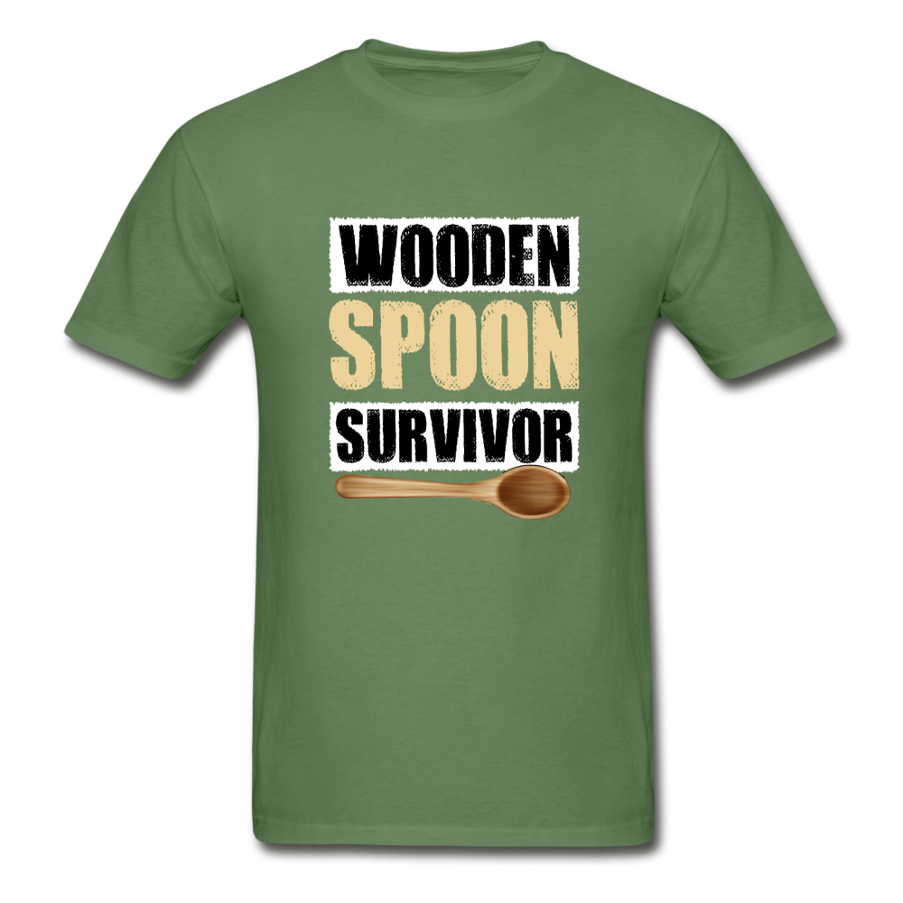 Gildan Ultra Cotton Adult Wooden Spoon Survivor T-Shirt - military green
