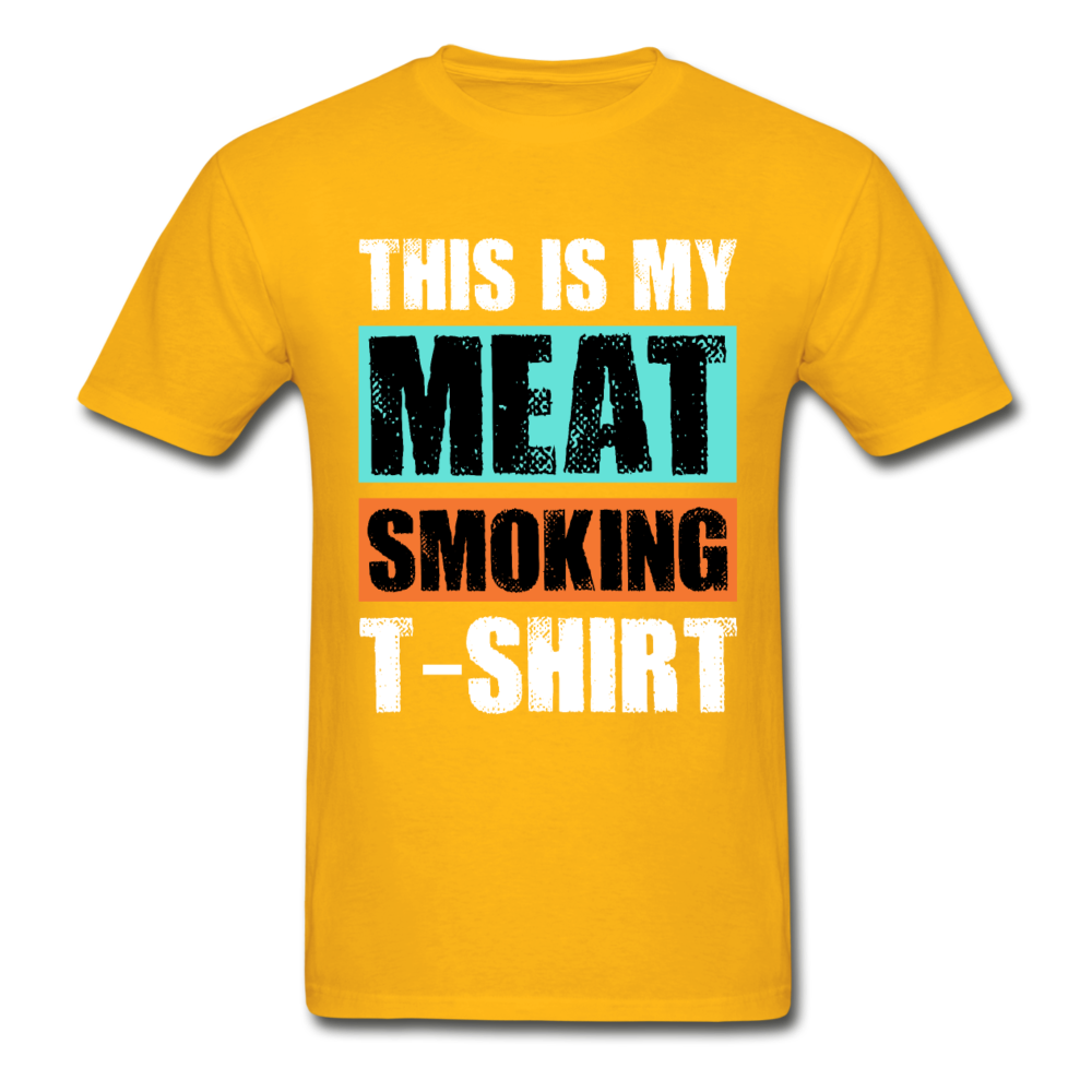 Gildan Ultra Cotton Adult Meat Smoking T-Shirt - gold